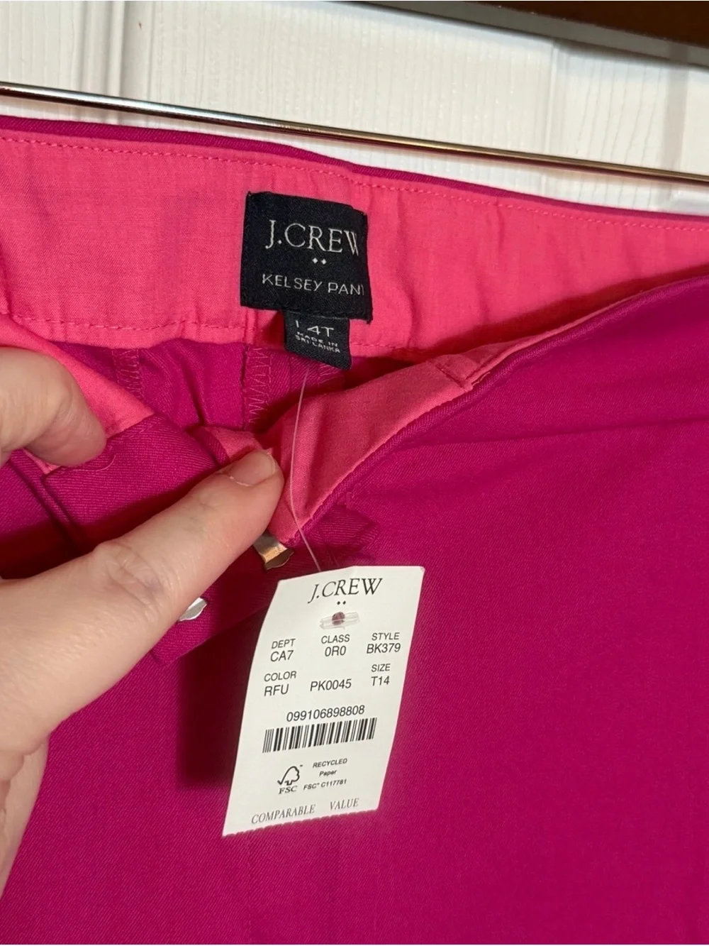 J. Crew Bright Fuchsia Cropped Boot-Cut Pants